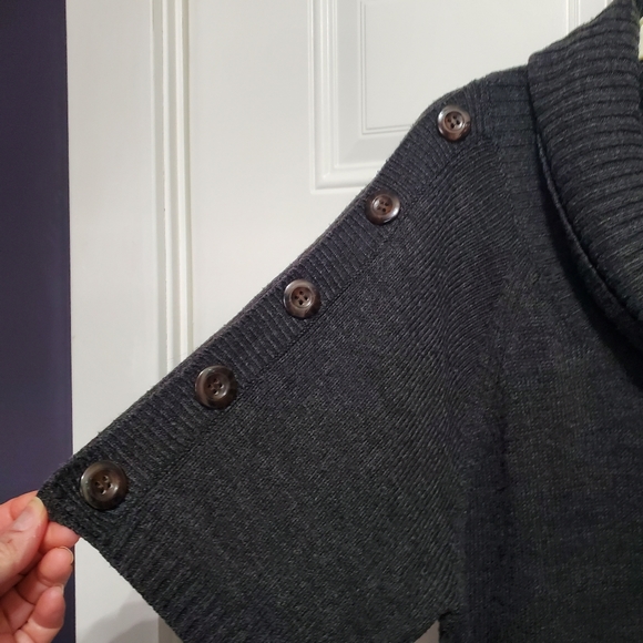 Worthington Cowl Neck Short Sleeved Gray Sweater - Picture 4 of 14